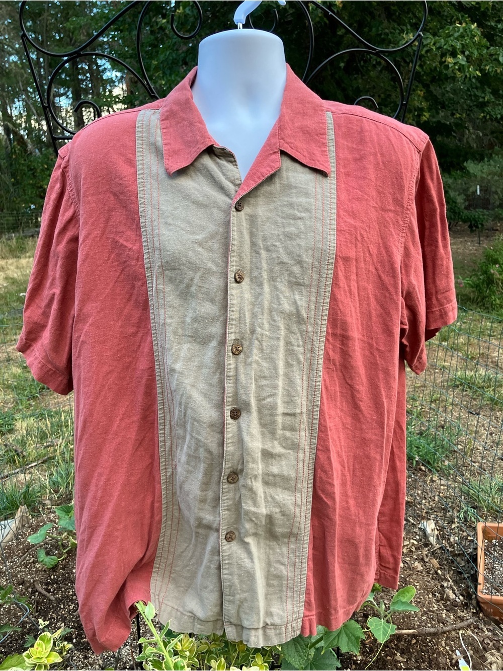 XXL linen / rayon cabana shirt by Haggar